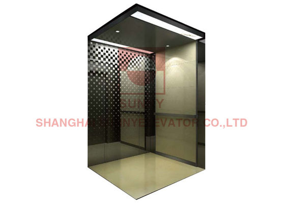 Elevación inoxidable del elevador del pasajero de la placa de acero del espejo con con el titanio negro