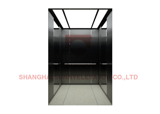 elevador de acero inoxidable del pasajero del MRL del espejo de 1m/S Tinanium con la operación portátil