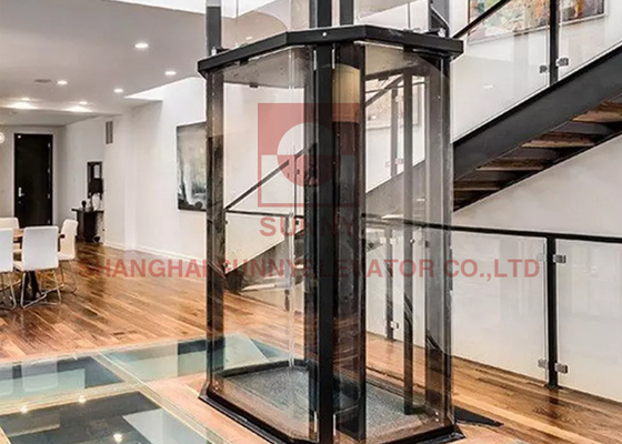 2 - El elevador casero de cristal interior de 4 pisos modifica el acero inoxidable para requisitos particulares