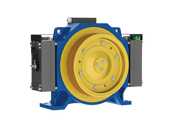 1.0–1.75 m/s Máquina de tracción sin engranajes síncrona de imanes permanentes con polea de Ø320 mm y carga de 3000 kg
