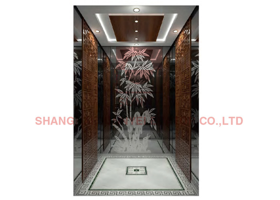 Ti Plated Mirror Passenger Elevator With Machine Room