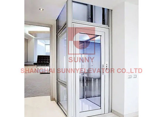 1.0~4.0m/S Centro de apertura de la puerta del pasajero para el hogar Elevador Cabina de vidrio para el hogar