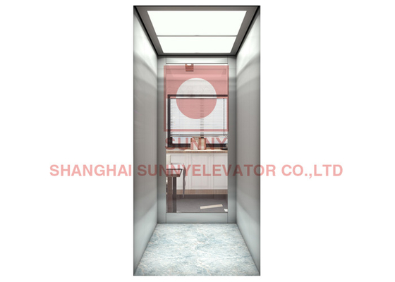 Elevador de villa de lujo de madera/acero inoxidable con piso de PVC 0,4 m/s
